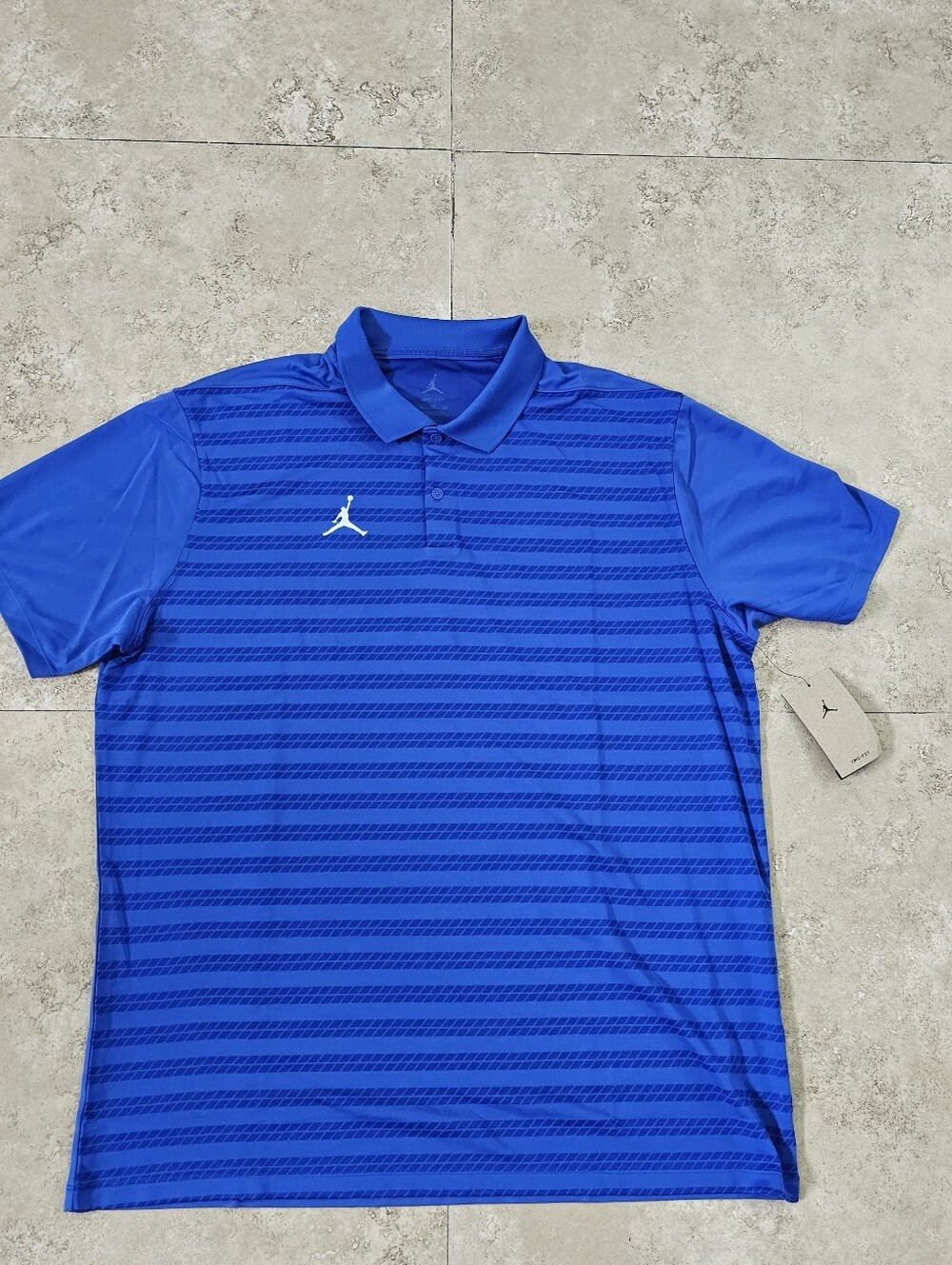 Jordan Dri-FIT Coach Victory Polo Shirt Mens XL Blue Striped Football FN6924-495